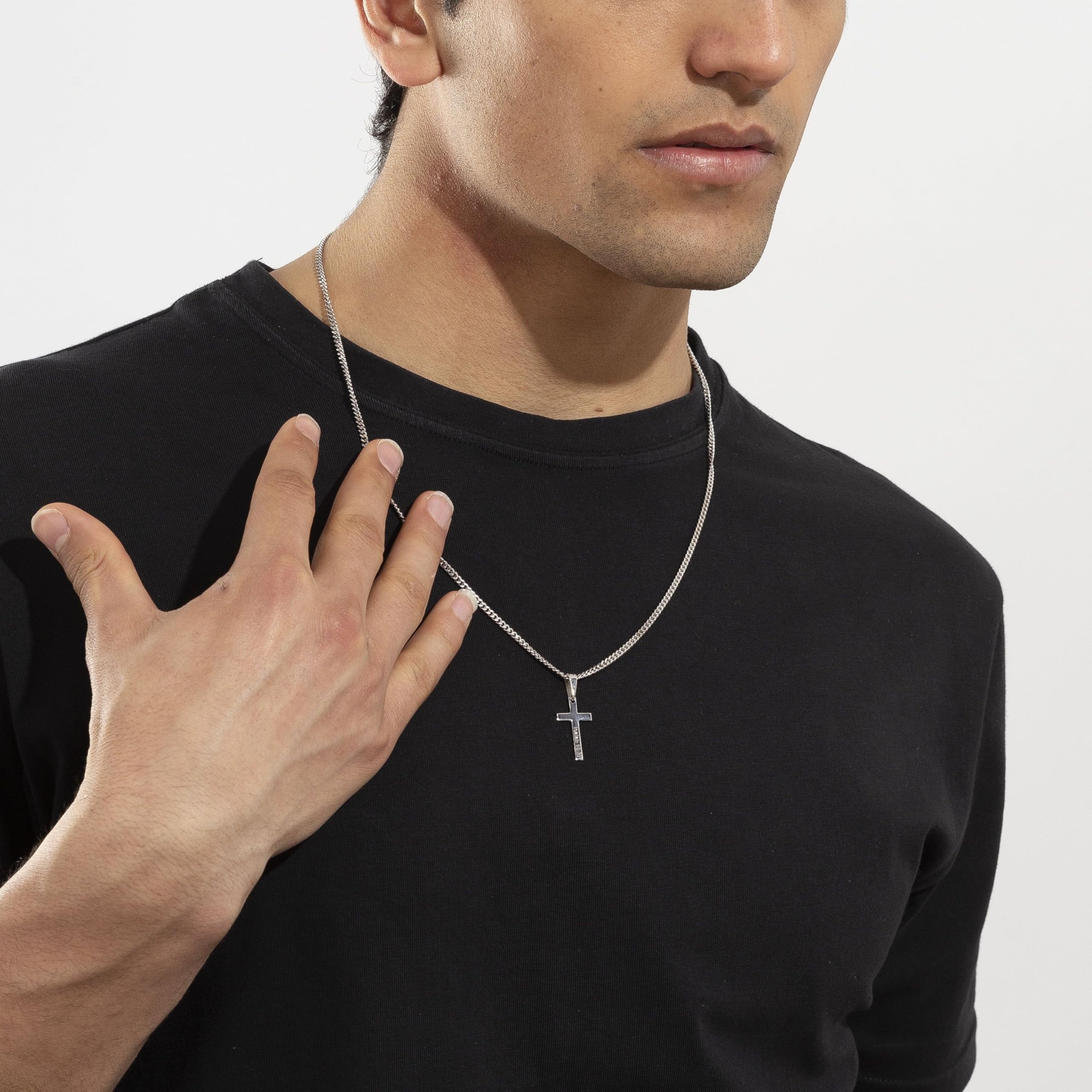 Father's Day Gift for Dad - Christian Cross Necklace Pendant Gift from Daughter or Son