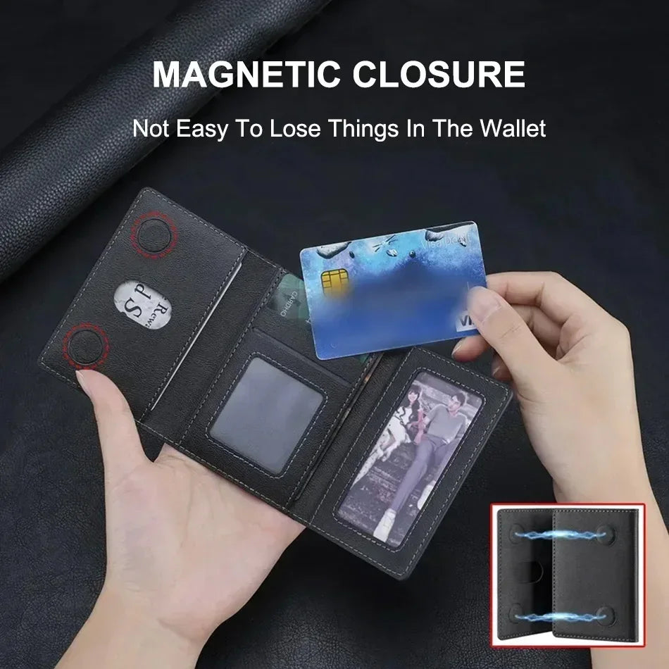 Father's Day Gift for Dad - Men’s MagSafe Card Holder Wallet, Magnetic PU Leather Card Case for iPhone