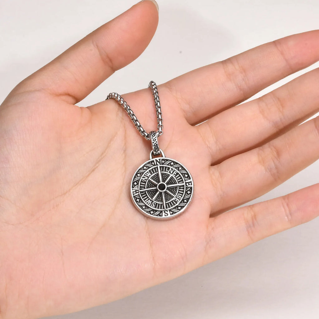 Father's Day Gift for Dad - Vintage Compass Pendant Necklace for Men