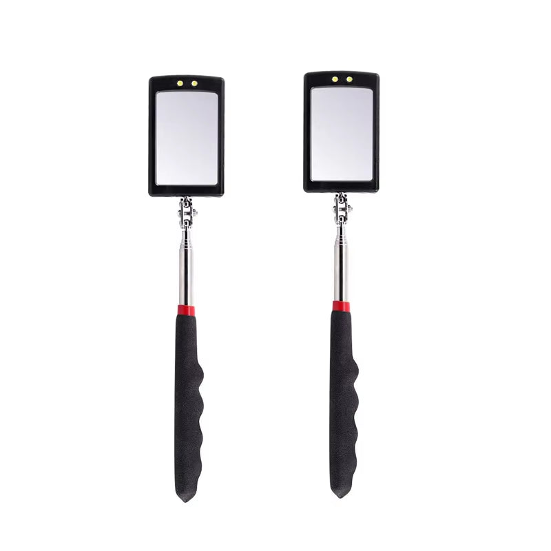 Father's Day Gift for Dad - 360° LED Telescopic Inspection Mirror with Grip Handle for Hard-to-Reach Areas