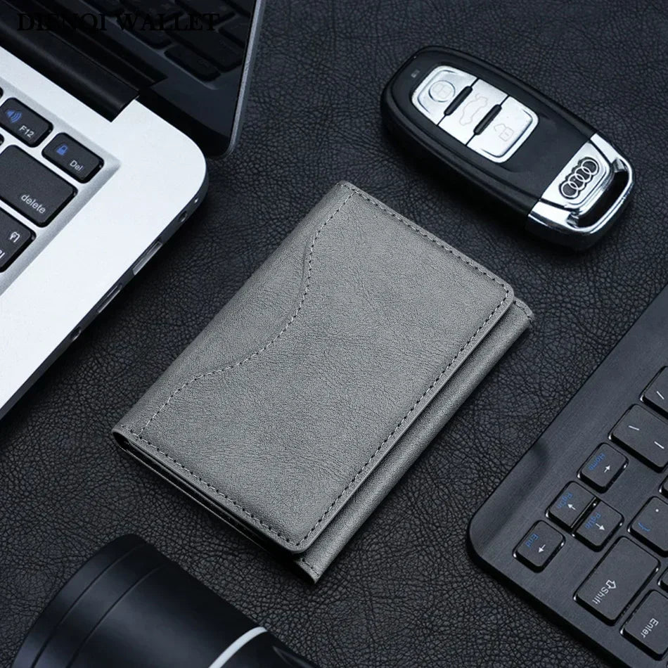 Father's Day Gift for Dad - Men’s MagSafe Card Holder Wallet, Magnetic PU Leather Card Case for iPhone