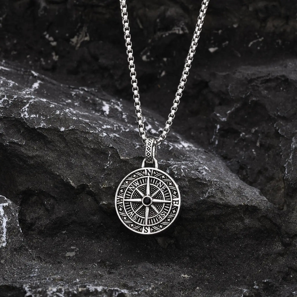 Father's Day Gift for Dad - Vintage Compass Pendant Necklace for Men