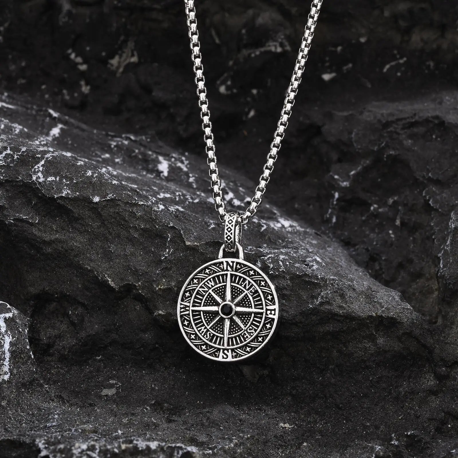 Father's Day Gift for Dad - Vintage Compass Pendant Necklace for Men