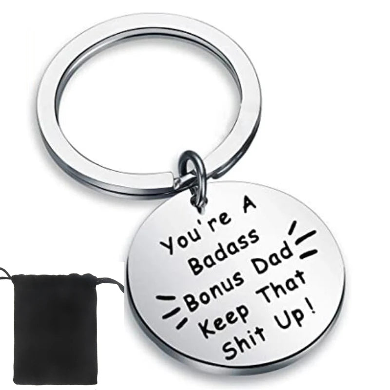 Father's Day Gift for Step-Dad - Bonus Dad Keychain