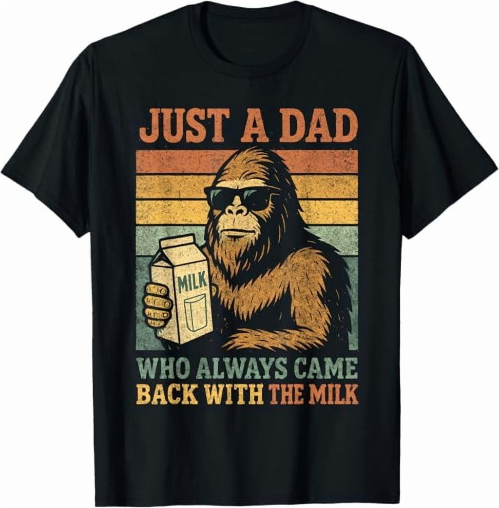 Father's Day Gift for Dad - “Just a Dad Who Always Came Back with the Milk” T-Shirt