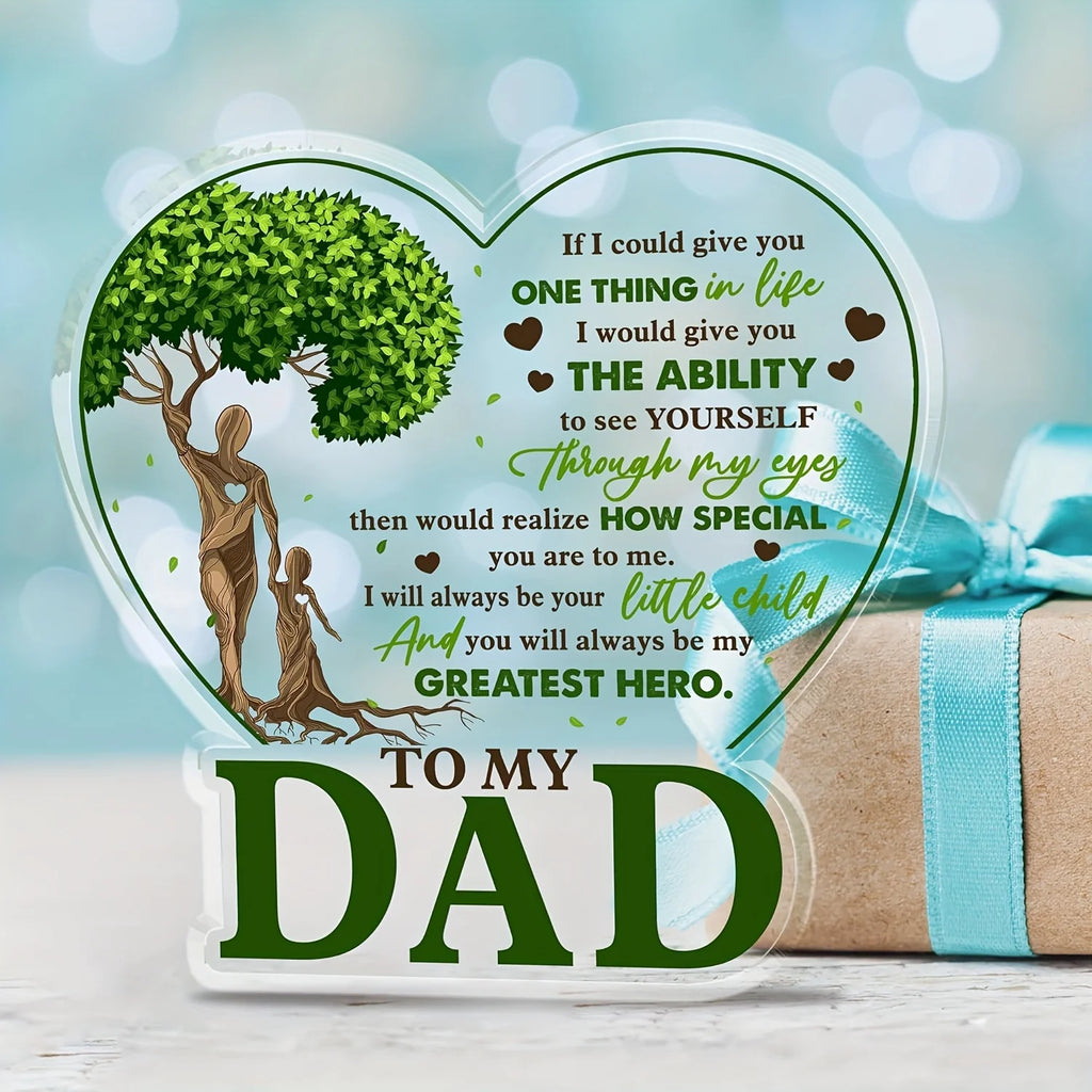 Father's Day Gift for Dad – “To My Dad” Acrylic Plaque, Best Dad Ever Home Desk Decor