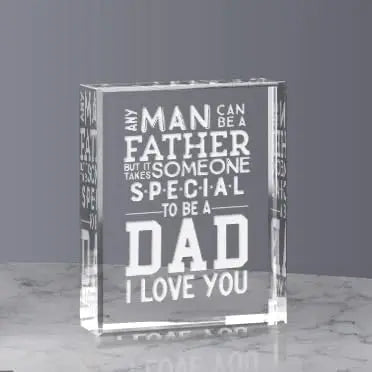 Father’s Day Gift for Dad – Engraved Glass Plaque “It Takes Someone Special to Be a Dad”