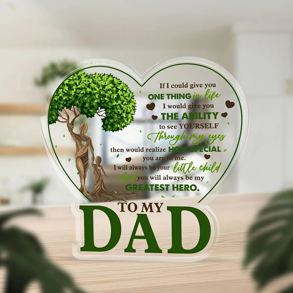 Father's Day Gift for Dad – “To My Dad” Acrylic Plaque, Best Dad Ever Home Desk Decor