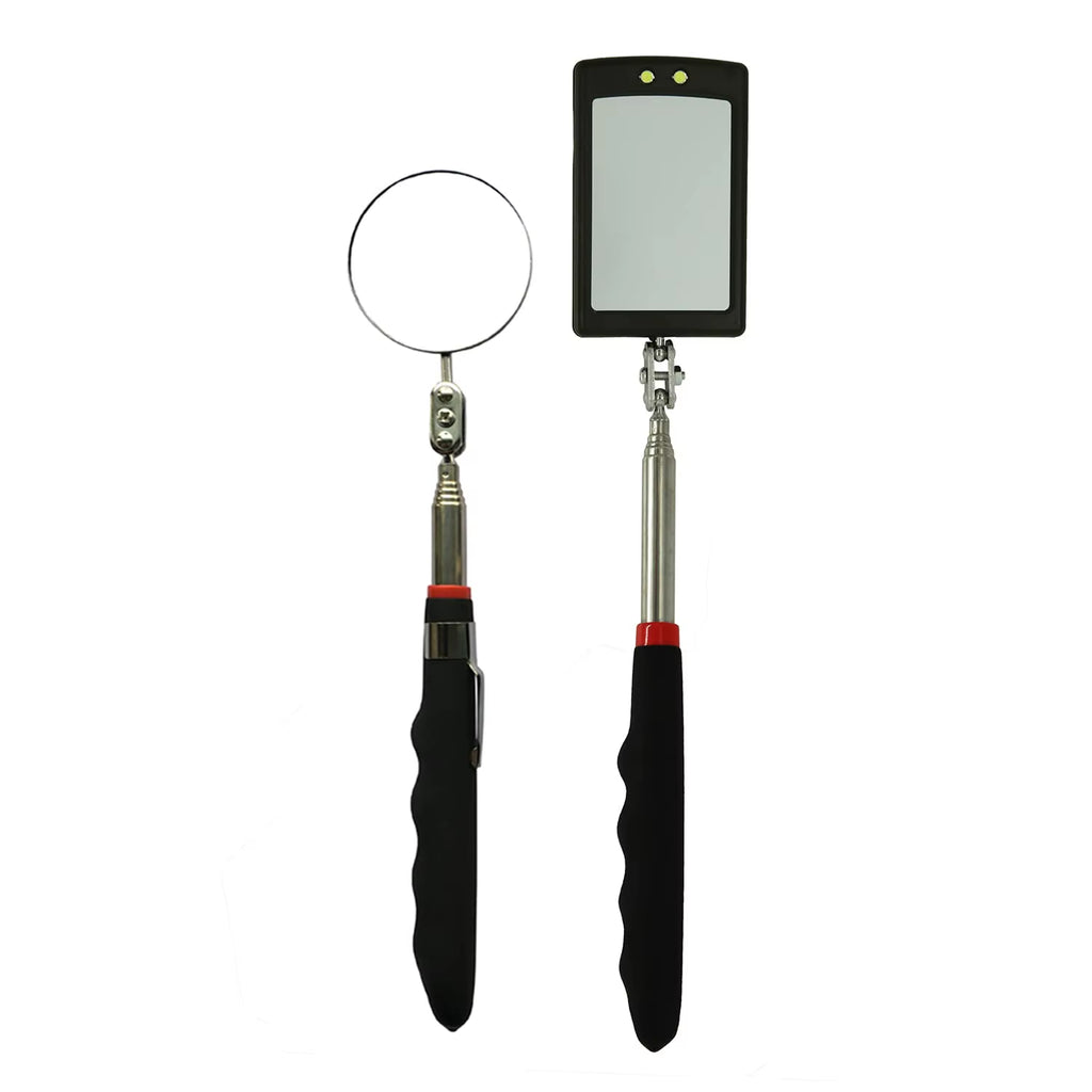Father's Day Gift for Dad - 360° LED Telescopic Inspection Mirror with Grip Handle for Hard-to-Reach Areas
