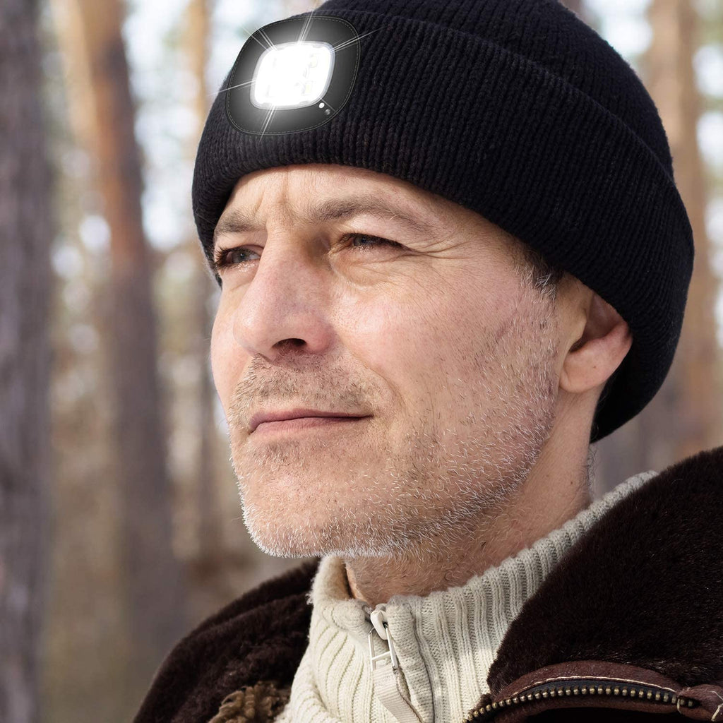 Father's Day Gift for Dad - USB Rechargeable LED Beanie Hat