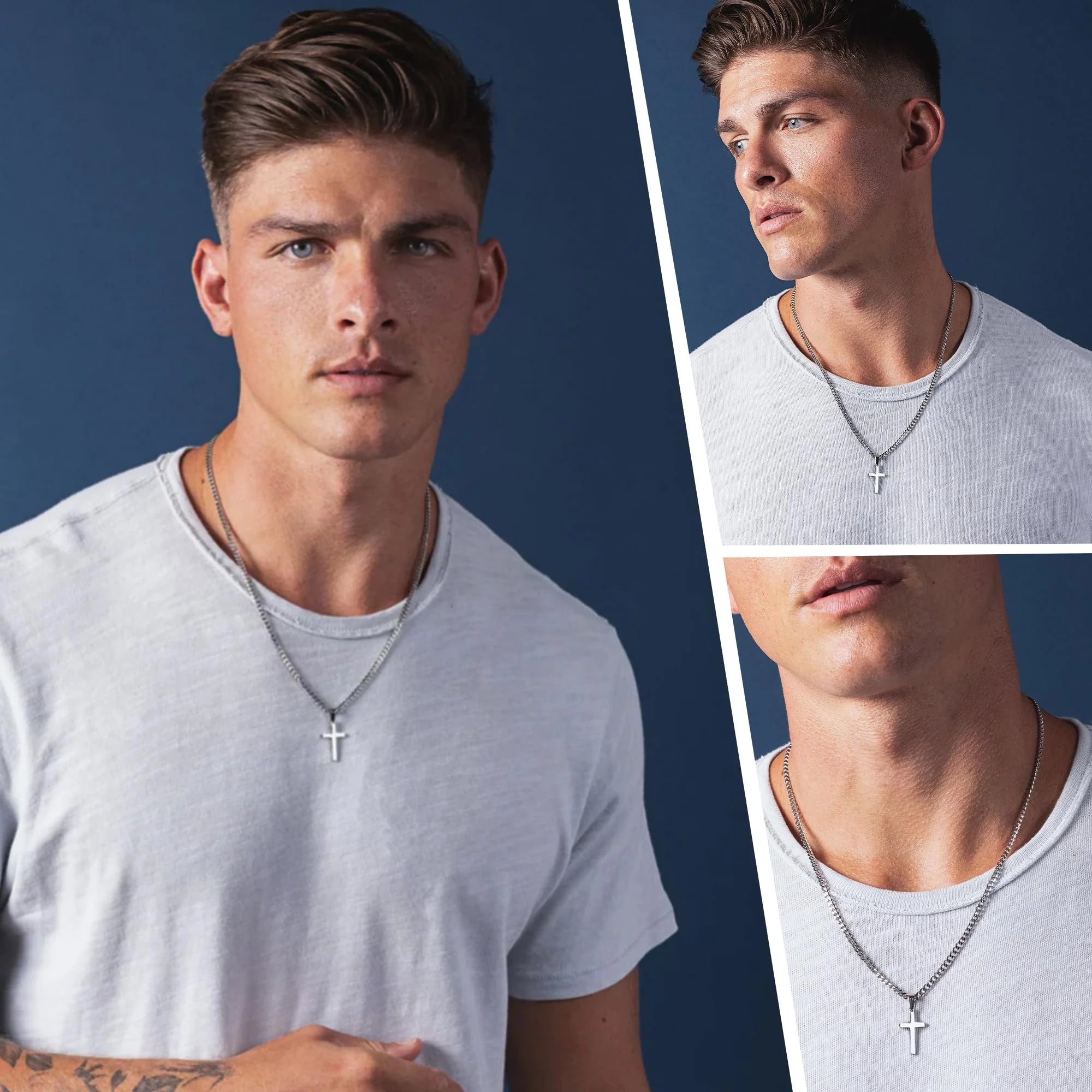 Father's Day Gift for Dad - Christian Cross Necklace Pendant Gift from Daughter or Son