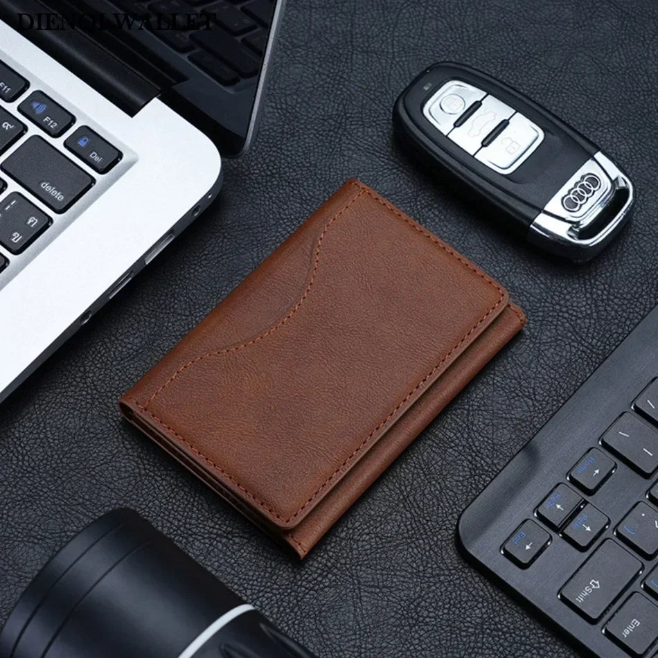 Father's Day Gift for Dad - Men’s MagSafe Card Holder Wallet, Magnetic PU Leather Card Case for iPhone